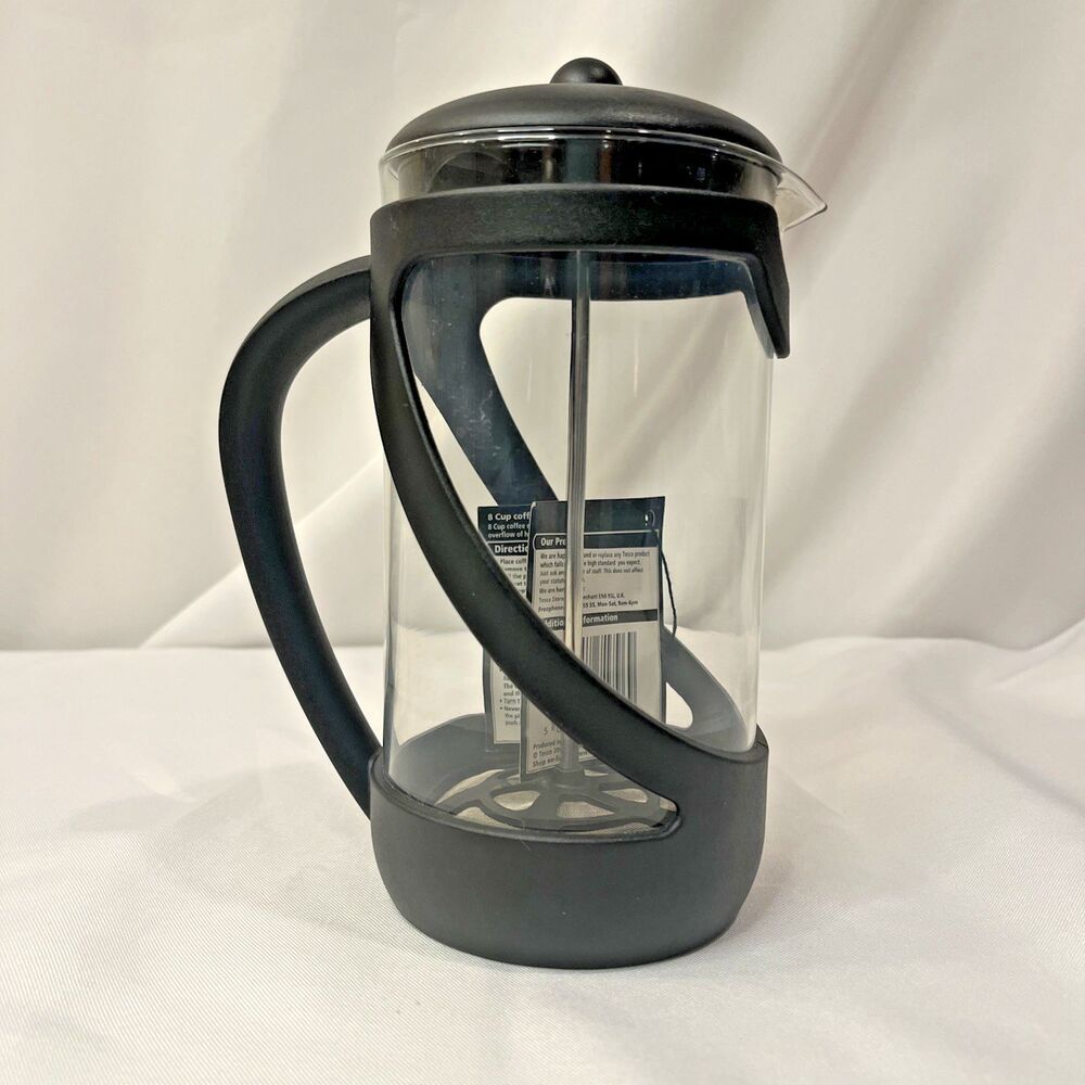 Tesco Black-Framed 8 Cup Glass French Press Coffee Maker